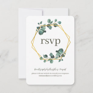 Waterverf Leafy Response RSVP Wedding Site Kaart