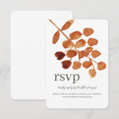 Waterverf Leafy Response RSVP Wedding Site Kaart (Voorkant / Achterkant)