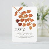 Waterverf Leafy Response RSVP Wedding Site Kaart (Staand voorkant)