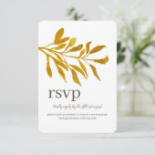 Waterverf Leafy Response RSVP Wedding Site Kaart (Staand voorkant)