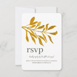 Waterverf Leafy Response RSVP Wedding Site Kaart