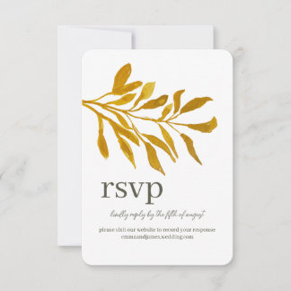 Waterverf Leafy Response RSVP Wedding Site Kaart