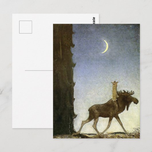 waterverf "Leap the Elk" van John Bauer Briefkaart (Voorkant / Achterkant)