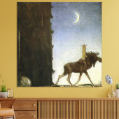 waterverf "Leap the Elk" van John Bauer Canvas Afdruk (Insitu (Woonkamer))