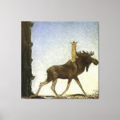 waterverf "Leap the Elk" van John Bauer Canvas Afdruk (Voorkant)