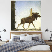 waterverf "Leap the Elk" van John Bauer Canvas Afdruk (Insitu (Slaapkamer))