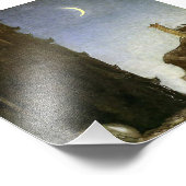 waterverf "Leap the Elk" van John Bauer Foto Afdruk (Hoek)