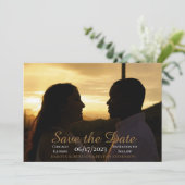 Waterverf Leaves 02 Bewaar de datum Kaart met foto (Staand voorkant)