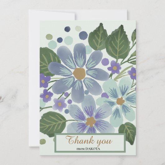 Waterverf Leaves 03 Vrijgezellenfeest bedankpas Save The Date (Voorkant)