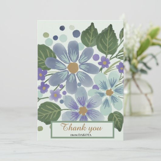 Waterverf Leaves 03 Vrijgezellenfeest bedankpas Save The Date (Staand voorkant)