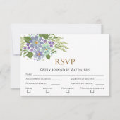 Waterverf Leaves 04b Bruiloft RSVP met Foto (Voorkant)
