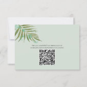 Waterverf Leaves 04b Bruiloft RSVP met Foto Kaartje (Achterkant)