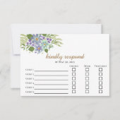 Waterverf Leaves 04c Maaltijdkeuze Respons Kaart (Voorkant)