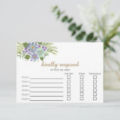 Waterverf Leaves 04c Maaltijdkeuze Respons Kaart (Staand voorkant)