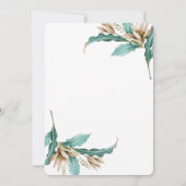 Waterverf Leaves Boho Baby shower Kaart (Achterkant)