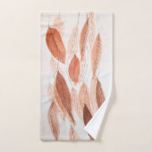 Waterverf Leaves Brown Terracotta Beige Blush Bad Handdoek (Handdoek)