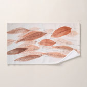 Waterverf Leaves Brown Terracotta Beige Blush Bad Handdoek (Handdoek)