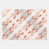 Waterverf Leaves Brown Terracotta Beige Blush Inpakpapier Vel (Voorkant 3)