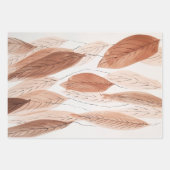 Waterverf Leaves Brown Terracotta Beige Blush Inpakpapier Vel (Voorkant)
