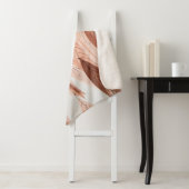 Waterverf Leaves Brown Terracotta Beige Blush Sherpa Deken (In situ)