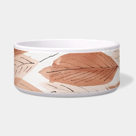 Waterverf Leaves Brown Terracotta Beige Blush Voerbakje