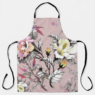 Waterverf Leaves Flowers Roze Patroon Schort
