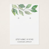 Waterverf Leaves QR Code Oorbellen Display Kaart (Voorkant)