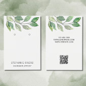 Waterverf Leaves QR Code Oorbellen Display Kaart
