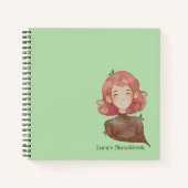 Waterverf Leaves & Tree Meisje Karakter Schets Notitieboek (Voorkant)