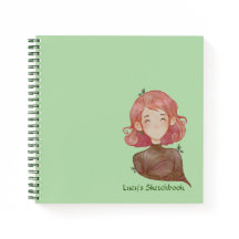 Waterverf Leaves & Tree Meisje Karakter Schets