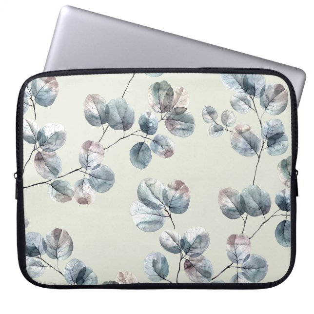 Waterverf leavesart, patroon, abstract, decor, fl laptop sleeve (Voorkant)