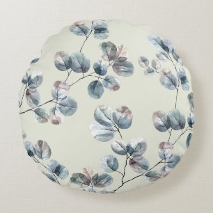 Waterverf leavesart, patroon, abstract, decor, fl rond kussen