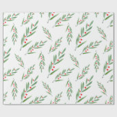 Waterverf leder- en bessenpatroon cadeaupapier (Vlak)