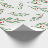 Waterverf leder- en bessenpatroon cadeaupapier (Hoek)