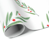 Waterverf leder- en bessenpatroon cadeaupapier (Rol Hoek)