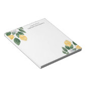 Waterverf-leemons en folieblok met naam notitieblok (Schuin)