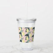 Waterverf leemons en gele naadloze patronen acryl drinkbeker (Voorkant)