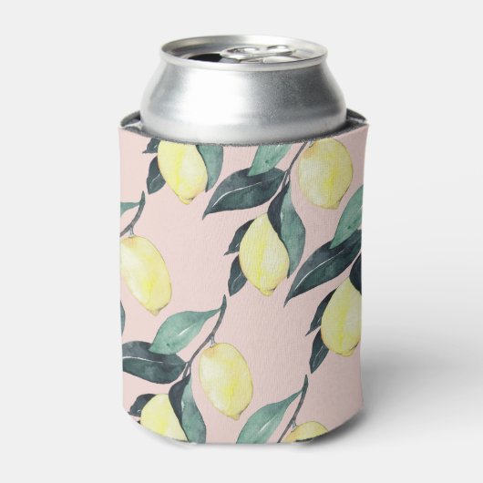 Waterverf leemons en gele naadloze patronen blikjeskoeler (Blikje Voorkant)