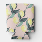 Waterverf leemons en gele naadloze patronen blikjeskoeler (Achterkant)