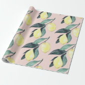 Waterverf leemons en gele naadloze patronen cadeaupapier (Uitgerold)