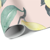 Waterverf leemons en gele naadloze patronen cadeaupapier (Rol Hoek)