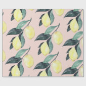 Waterverf leemons en gele naadloze patronen cadeaupapier (Vlak)