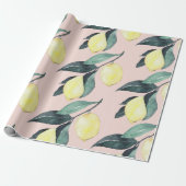 Waterverf leemons en gele naadloze patronen cadeaupapier (Uitgerold)