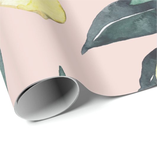 Waterverf leemons en gele naadloze patronen cadeaupapier (Rol Hoek)