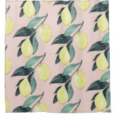 Waterverf leemons en gele naadloze patronen douchegordijn (Voorkant)