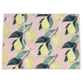 Waterverf leemons en gele naadloze patronen groot cadeauzakje (Voorkant)