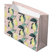 Waterverf leemons en gele naadloze patronen groot cadeauzakje (Voorkant Gekanteld)