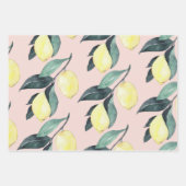 Waterverf leemons en gele naadloze patronen inpakpapier vel (Voorkant)