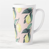 Waterverf leemons en gele naadloze patronen latte mok (Rechts)