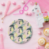 Waterverf leemons en gele naadloze patronen papieren bordje (Feest)